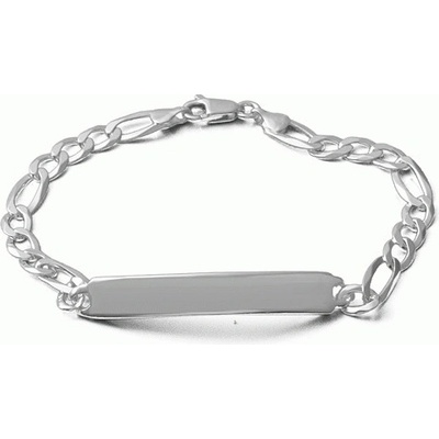 Zlatnictví zlatíčko stříbrný náramek s destičkou figaro 000.00058