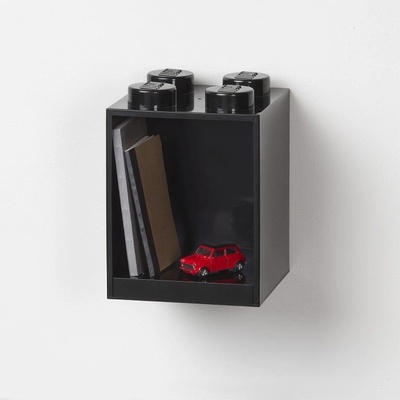 LEGO® Brick 4 dětská police černá 15.9 cm, 21.1 cm, 15.9 cm