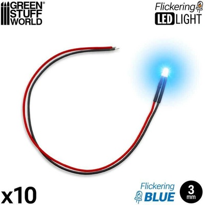 Green Stuff World LED dióda mihotavé svetlo modrá 3mm 10 ks