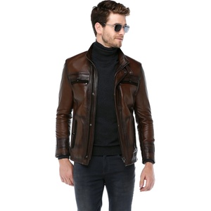 Jacket Club Мъжко яке от естествена кожа e-1081 - Тъмнокафяво #318239 (318239_Тъмно кафяв)