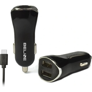 Beline Автомобилно зарядно Beline с 2 USB портa, черно (Beli00005)
