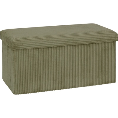 Atmosphera Dvojitá skládací puf ARUM z manšestru 76 x 38 x 38 cm, khaki zelený