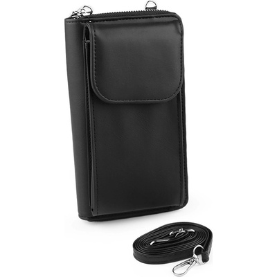Peněženka s kapsou na mobil přes rameno crossbody 5 černá