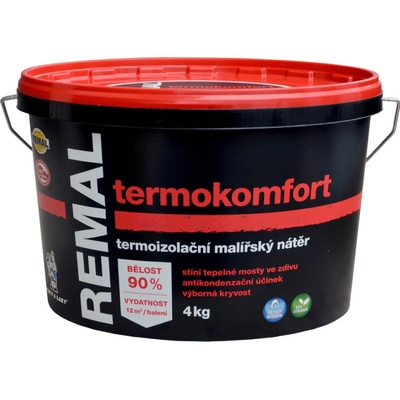 BARVY A LAKY TELURIA REMAL TERMOKOMFORT - termoizolačná farba na steny - termoizolačná biela - 4 Kg