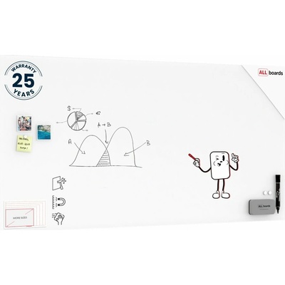 ALLboards Skleněná projekční magnetická matná tabule 200 x 100 cm TSO200x100P4