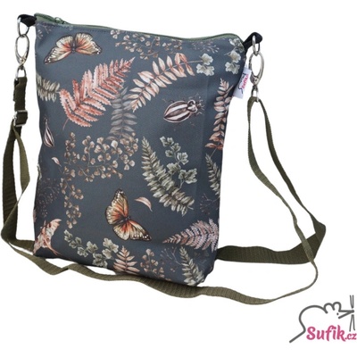 Crossbody A5 khaki kapradí