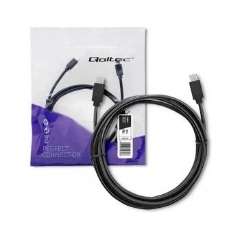 Qoltec 52353 Cable USB 3.1 type C mens USB 3.1 type C men 3m Black
