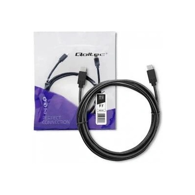 Qoltec 52353 Cable USB 3.1 type C mens USB 3.1 type C men 3m Black