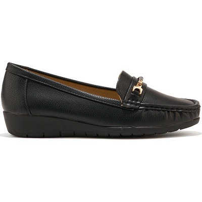 Shelovet Women's black loafers with embellishment černá