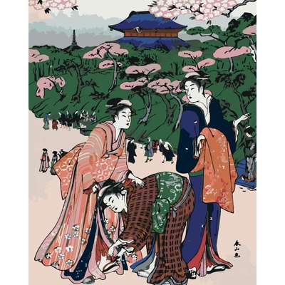 zuty Malování Podle Čísel Japonsko A Rozkvetlé Sakury 80 x 100 Cm Plátno Rám