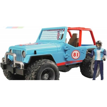 Bruder 2541 Jeep WRANGLER Cross Country modrý s figurkou jezdce