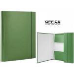 Office Products Briefcase with rubber band PP, A4/30, 3-part, green