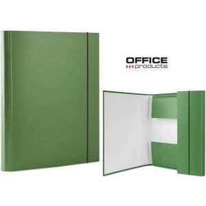 Office Products Briefcase with rubber band PP, A4/30, 3-part, green