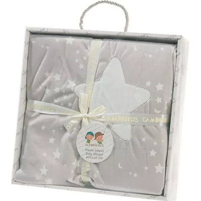 Gamberritos Бебешко одеяло Gamberritos - Звезда, 80 х 110 cm, сиво (107213)