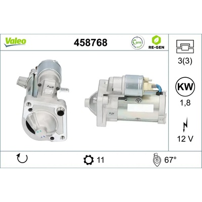 VALEO Startér VALEO RE-GEN REMANUFACTURED VA 458768