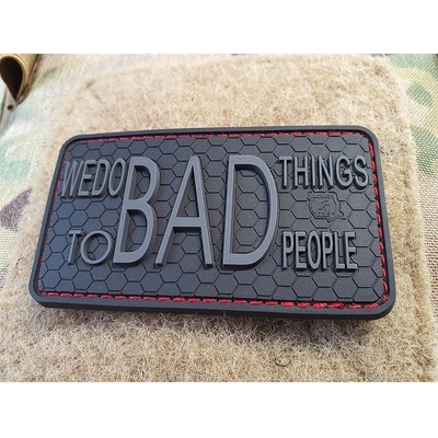JACKETS TO GO Nášivka WE DO BAD THINGS plast BLACK OPS ČERNÁ