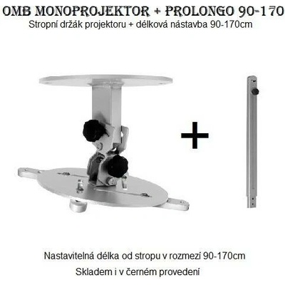 Fiber Mounts OMB Monoprojektor 90-170 stropní držák na projektor (Držák na projektory se stropním zavěšením, nastavitelná vzdálenost od stropu 90-170cm)