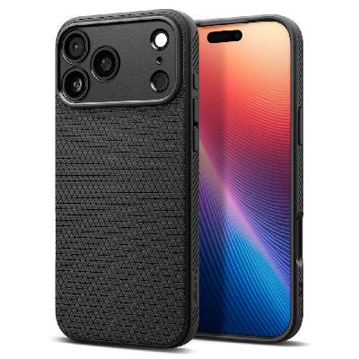 Удароустойчив силиконов (TPU) калъф за iPhone 17 Pro Max - Spigen Liquid Air Case (черен) (ACS10265)