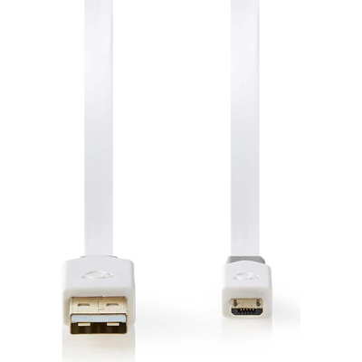 Nedis CCBP60500WT10 USB 2.0, A Zástrčka - Micro B Zástrčka, 1m, bílý
