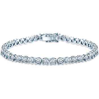 SAVICKI Тенис гривна The Light 4, 5 мм: бяло злато, лабораторни диаманти