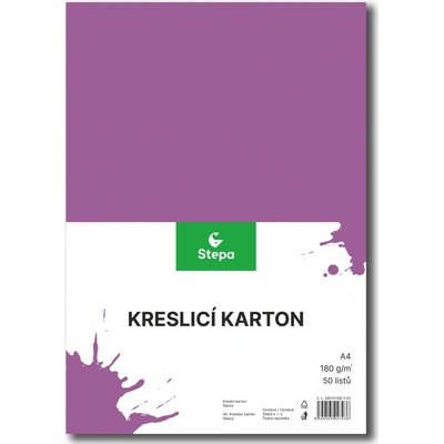 Stepa kreslicí karton barevný A4 50ks fialový
