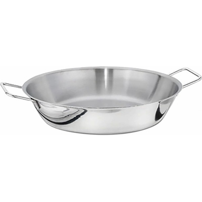 G.Gastro Pánev na paellu - nerezová ocel - 8,1 l - sendvičové dno, ergonomická rukojeť/úchyty - 389x387 mm - Výška: 75 mm - vhodné pro indukci, plyn, sklokeramiku, troubu/salamandr - D9777209
