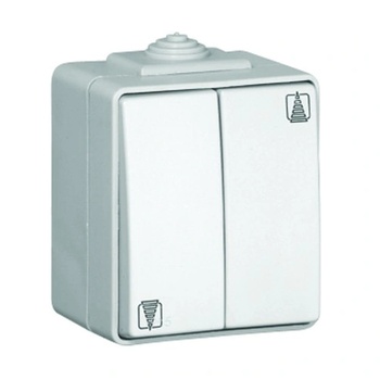 Efapel Двоен пуш бутон за щори multiple point IP65, IK07; 16A - 250V ~ CCZ - сив (48283 CCZ)