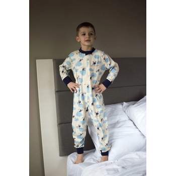 Detský overal Helikoptéry tm.modrý lem