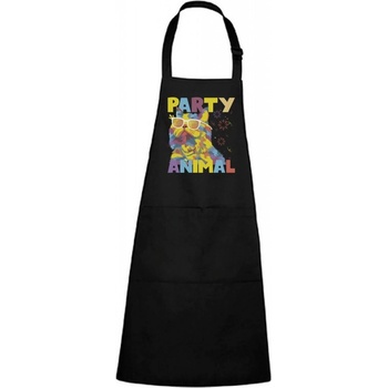 Dobrý Triko Zástěra s potiskem Party animal Černá