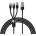 Forever Кабел USB - micro USB + Lightning + USB-C, 3в1 StarSpeed, 1.2м, 3.5A, черен - Baseus
