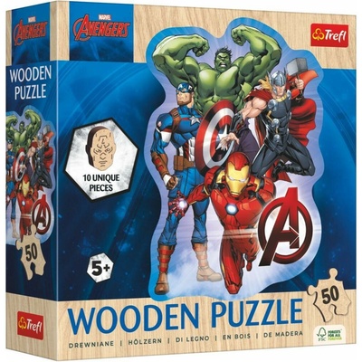 TREFL Dřevěné obrysové Avengers a jejich dobrodružství 50 dílků