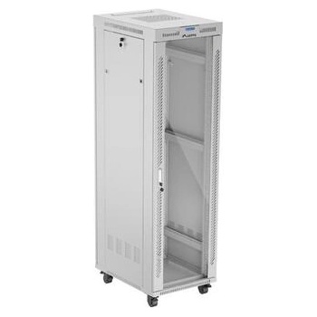 Lanberg Комуникационен шкаф, Lanberg rack cabinet 19" free-standing 42U/600x800 (flat pack) with glass door lcd grey v2 (FF01-6842-12SL)