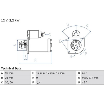 BOSCH 0 986 016 210 Startér (0986016210)