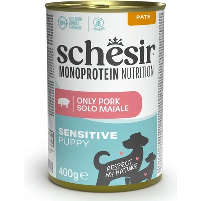 Schesir Dog Monoprotein Sensitive Puppy Bravčové paté 400 g