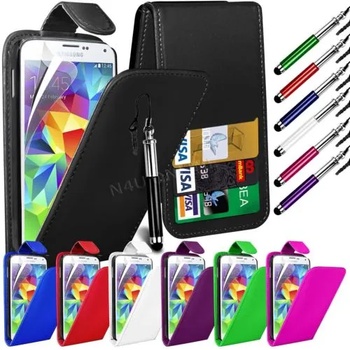 Image 1 of Samsung Galaxy S5 i9600 Флип Кожен Калъф + Протектор и Стилус