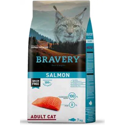 Bravery Salmon Adult Cat - Пълноценна храна за израснали котки от всички породи със сьомга 7 кг