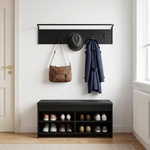 vidaXL Закачалка за палта 100 x 30 x 25 cm Черен дъб (8014088)