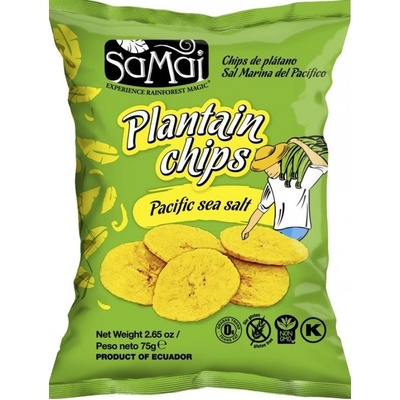 Samai Banánové chipsy plantejny s mořskou solí 75g