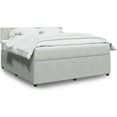 vidaXL 11461.3287800 Boxspring postel s matrací světle šedá samet