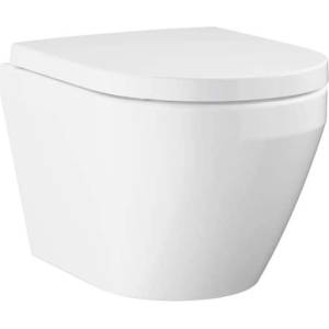 GROHE Euro Ceramic - Окачена тоалетна със седалка Softclose, Rimless, Triple Vortex, алпийско бяло 102509SH00 (102509SH00)