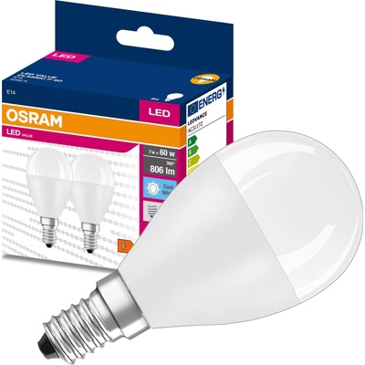 Osram 2PAK Żarówka LED E14 P45 7W = 60W 806lm 4000K Neutralna 200° VALUE