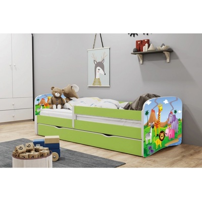 Kocot kids Babydreams safari zelená se šuplíky s matrací