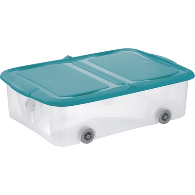 Tontarelli Úložný box Stock Box 25 l s víkem a kolečky transparent modrá 8035298ACG