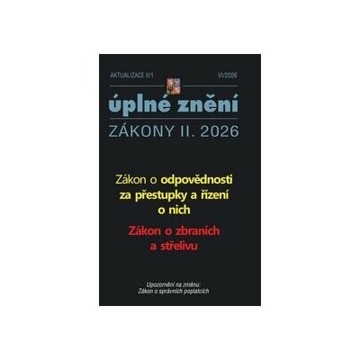 Aktualizace Zákon o odpovědnosti za přestupky a řízení o nich