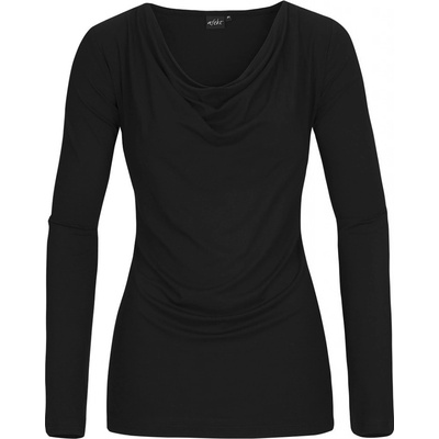 VODA LONG dámské bambusové tričko dlouhý rukáv Bambutik černá
