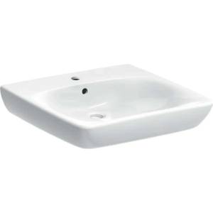 Geberit Selnova Comfort - Умивалник без бариери 60x55 см, с преливник, отвор за смесител, бял 502.769. 00.7 (502.769.00.7)