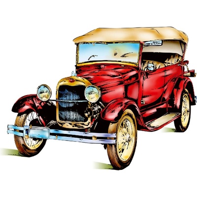 DIMEX ART Флизелинов фототапет стара червена кола 375 x 250 см