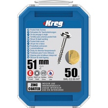 Kreg Zinc Maxi-Loc Šrouby pro skryté spoje - 51 mm, hrubý závit, 50 ks