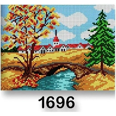 Stoklasa Vyšívací předloha obrázek na vyšívání 70246 1696 most podzim žluto-hnědá 18x24cm