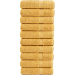 vidaXL Премиум кърпи за ръце SOLUND 10 бр злато 50x100 см 600 gsm (137283)